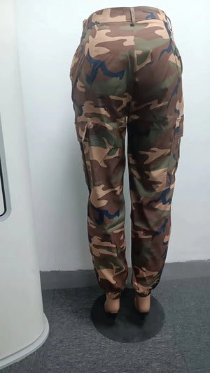 Girls camo cargo pants