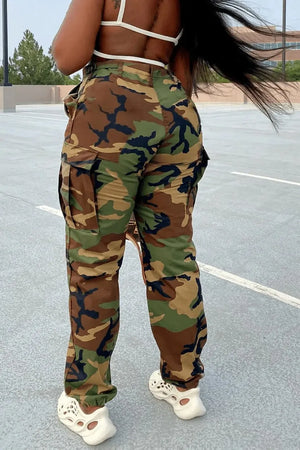 Girls camo cargo pants