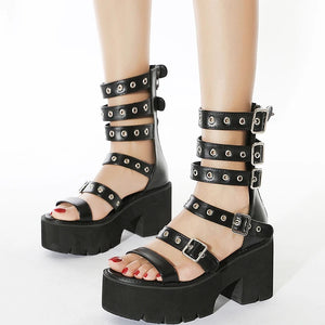 Gladiator Chunky Sandals Rivet