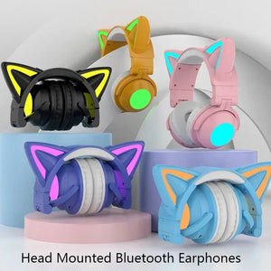 Glowing Cat Ear Cyberpunk Headphones — photo 1