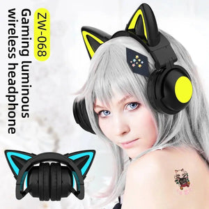Glowing Cat Ear Cyberpunk Headphones — photo 2