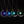 Four Glowing Moon Y2K Necklaces hanging in the dark, glowing purple, blue, light blue and green