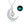 Glowing Moon Y2K Necklace, openwork crescent pendant with caged stone, inset of its light blue glow