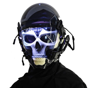 Glowing Skull Cyberpunk Helmet — photo 1