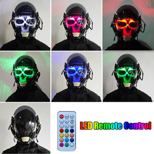 Glowing Skull Cyberpunk Helmet — photo 2