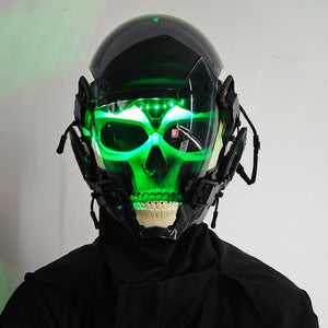 Glowing Skull Cyberpunk Helmet — photo 3