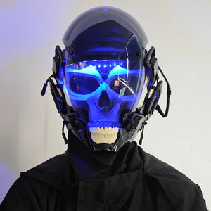 Glowing Skull Cyberpunk Helmet — photo 4