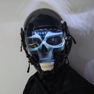 Glowing Skull Cyberpunk Helmet — photo 5