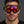 Goggle Half Face Cyberpunk Mask, three lit goggles with red, green and purple studs side by side