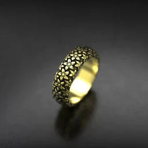 Gold Flower Engagement Ring