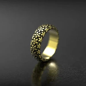 Gold Flower Engagement Ring