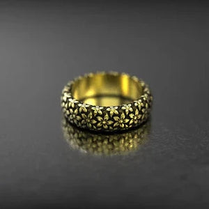 Gold Flower Engagement Ring