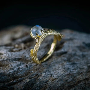 Gold Moonstone Ring