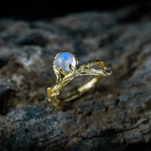 Gold Moonstone Ring