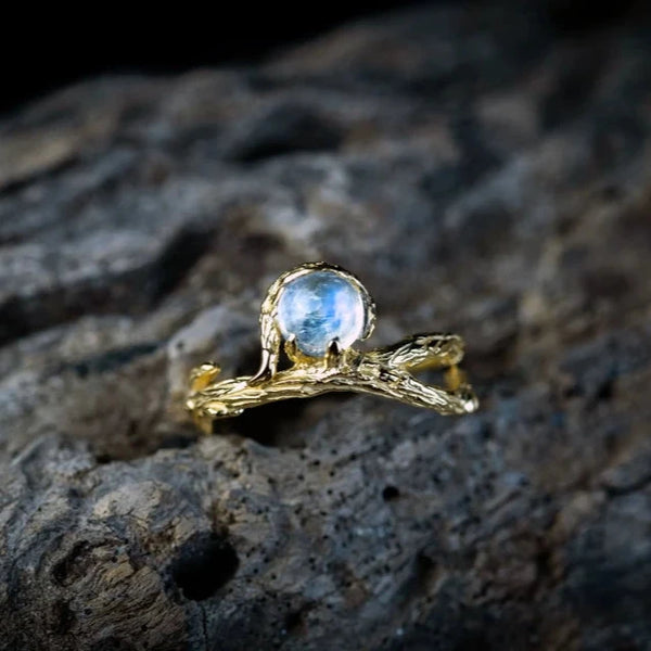 Gold Moonstone Ring