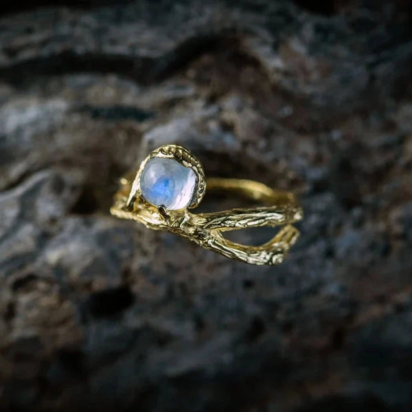 Gold Moonstone Ring