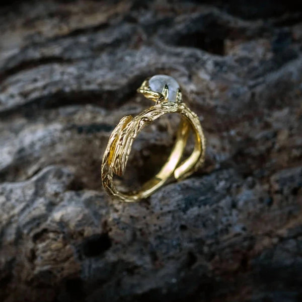 Gold Moonstone Ring