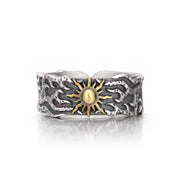 Golden Sun Textured Y2K Ring