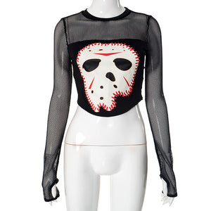 Goth Black Top Streetwear