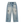 The jeans laid flat from the front, a spiked cross and a winged sigil on the thighs, thorned stars below
