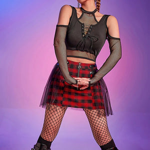 Goth Fishnet Black Tops