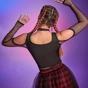 Goth Fishnet Black Tops