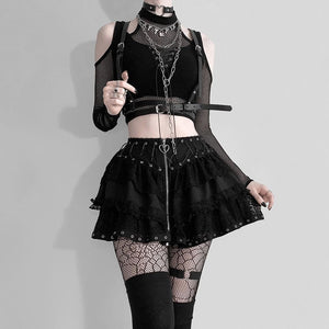 Goth Fishnet Black Tops