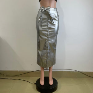 Goth Maxi Skirt Leather