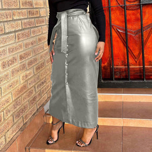 Goth Maxi Skirt Leather