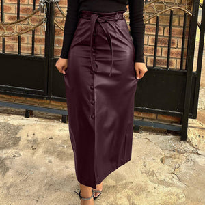 Goth Maxi Skirt Leather