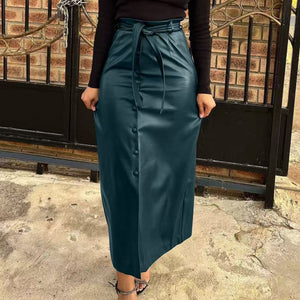 Goth Maxi Skirt Leather