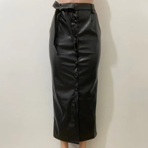 Goth Maxi Skirt Leather