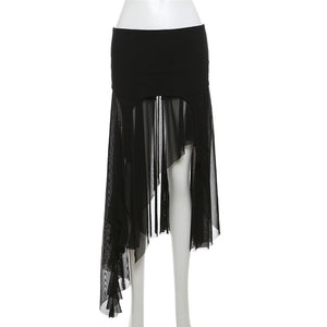 Goth Midi Black Skirt