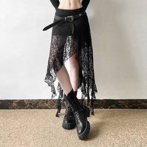 Goth Midi Skirt Black