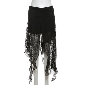 Goth Midi Skirt Black