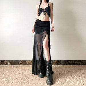 Goth Midi Skirt Dark