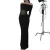 Goth Off Shoulder Maxi Dress