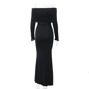 Goth Off Shoulder Maxi Dress