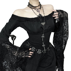 Goth Off Shoulder Mini Dress