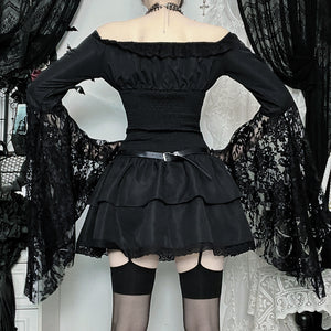 Goth Off Shoulder Mini Dress