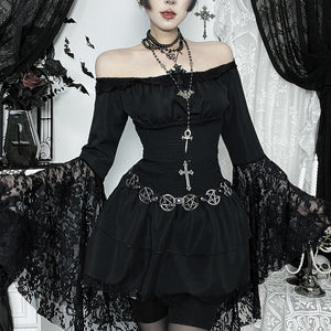 Goth Off Shoulder Mini Dress