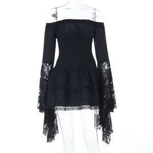 Goth Off Shoulder Mini Dress