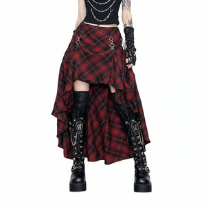 Goth Red & Black Pattern Skirt