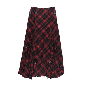 Goth Red & Black Pattern Skirt