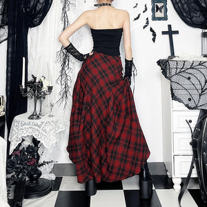 Goth Red & Black Pattern Skirt