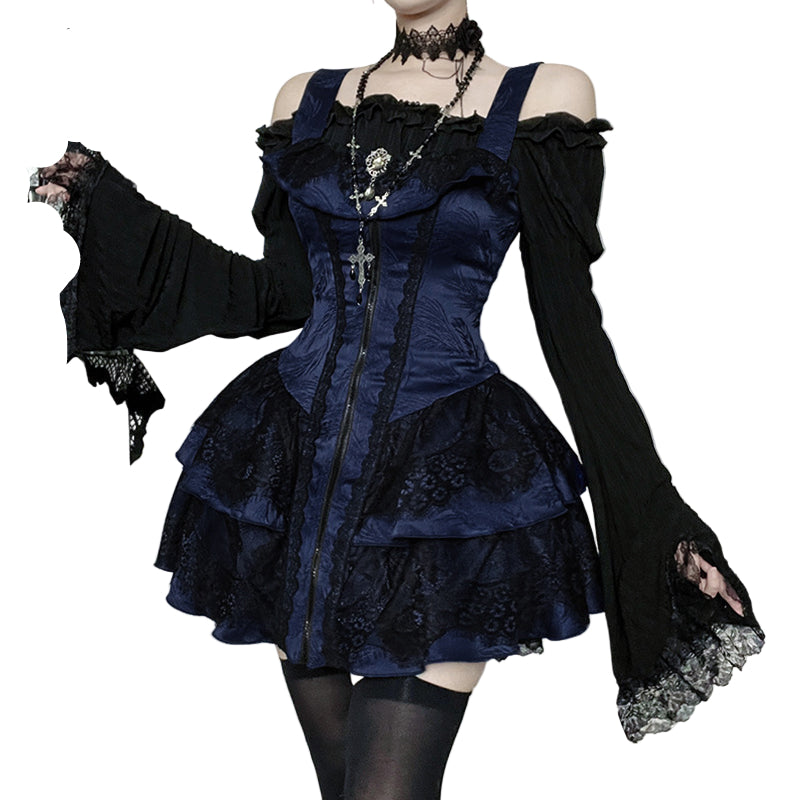 blue gothic dress Goth Renaissance Dress – Cyber Techwear