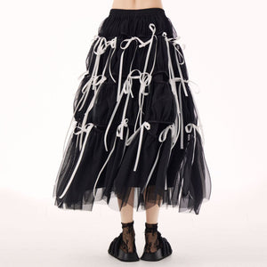 Goth Skirt Midi Black