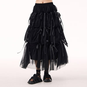 Goth Skirt Midi Black