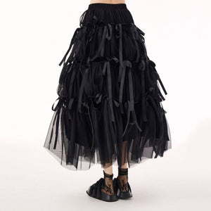 Goth Skirt Midi Black