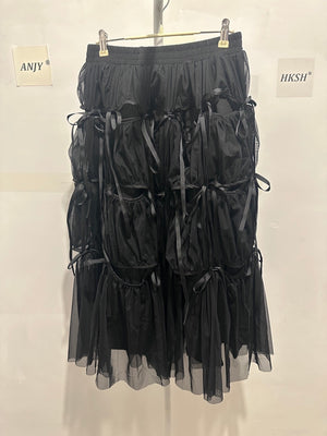 Goth Skirt Midi Black